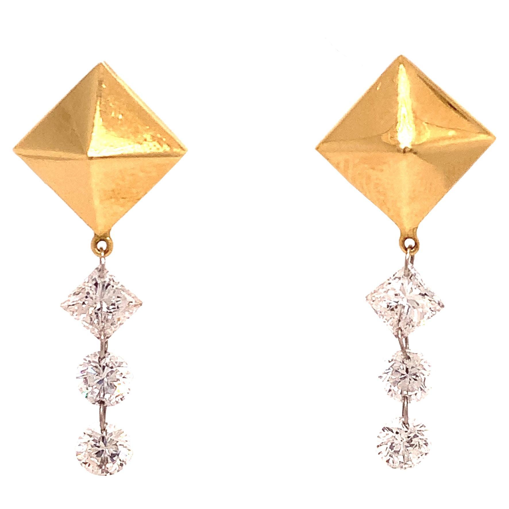 Lucea New York Gold and Diamond Earrings