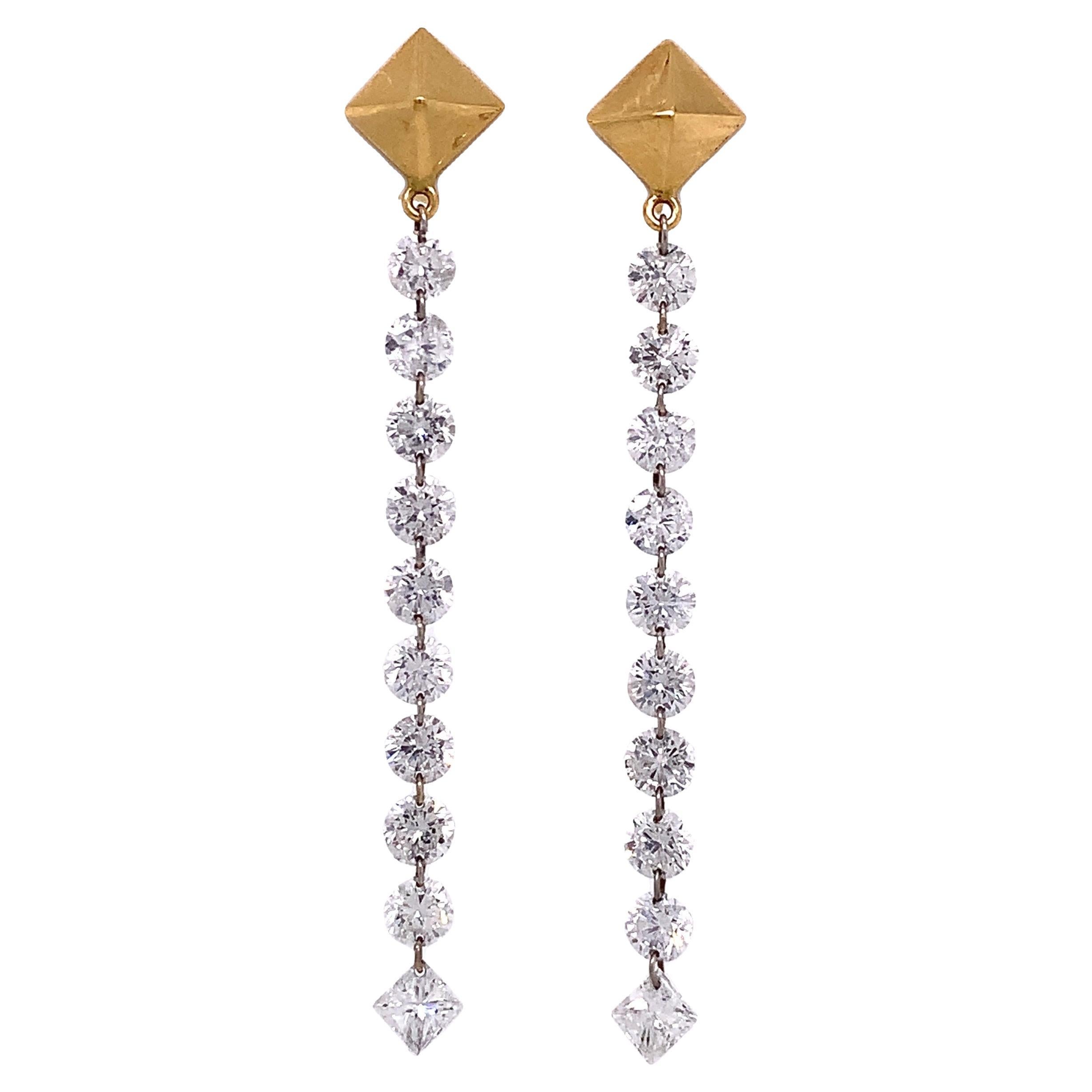 Lucea New York Gold- und Diamant-Ohrringe