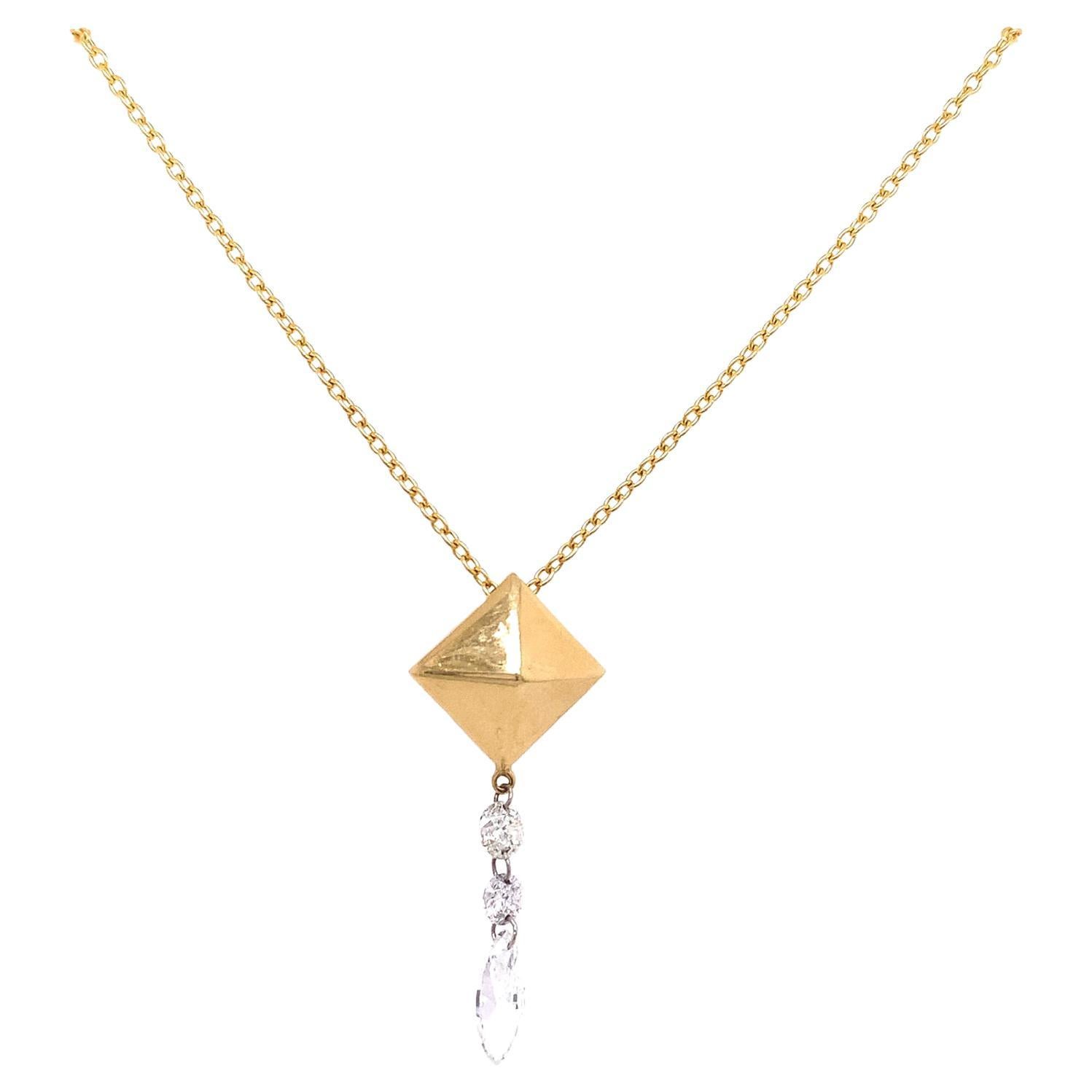 Lucea New York Gold and Diamond Necklace For Sale