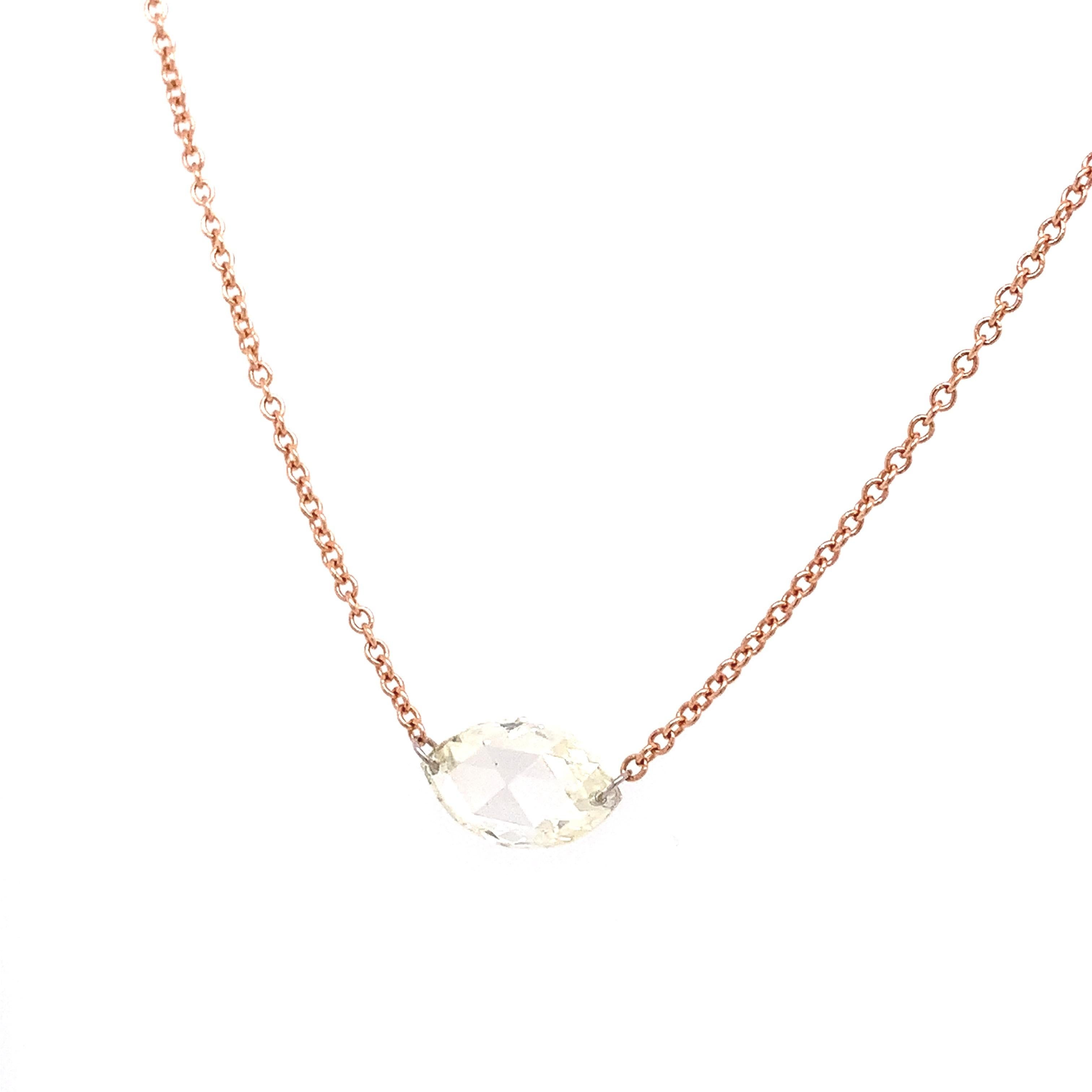 Dainty Collection

A delicate Rose Gold necklace exuding elegance and refined simplicity with the magnificent beauty of a 0.76 carat Rose Cut Diamond.