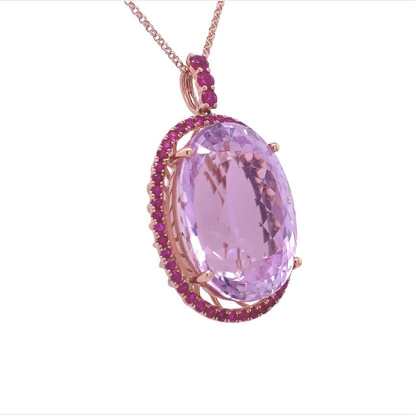 Taglio misto Lucea New York Ciondolo in Kunzite e Rubino in vendita
