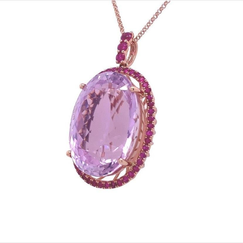 da uomo o donna Lucea New York Ciondolo in Kunzite e Rubino in vendita