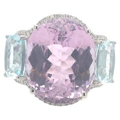 Lucea New York Kunzit & Aquamarin-Diamantring