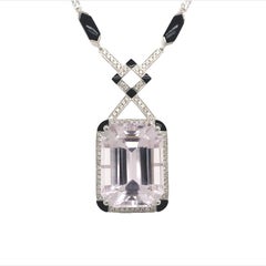 Lucea New York Pendentif en kunzite et agate avec diamants