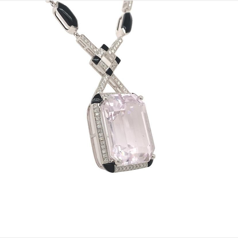 Lucea New York Kunzit-Diamant-Achat-Anhänger (Gemischter Schliff) im Angebot