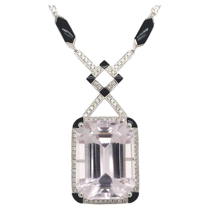 Lucea New York Kunzite Diamond Agate Pendant For Sale