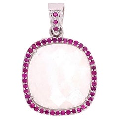 Lucea New York Moon Stone and Ruby Pendant