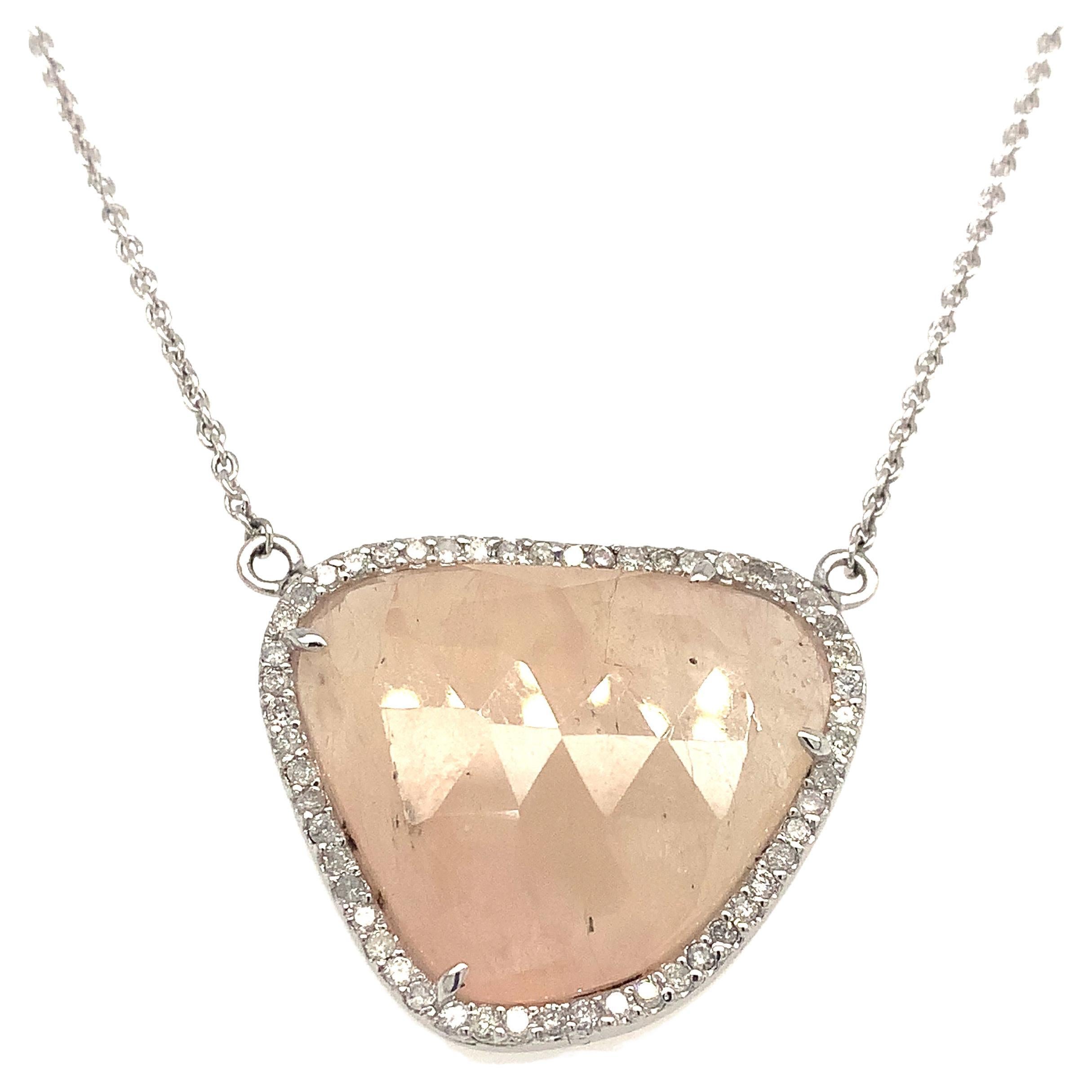 Lucea New York Moonstone and Diamond Pendant Necklace