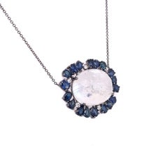 Lucea New York Moonstone, Blue Sapphire and Diamond Necklace