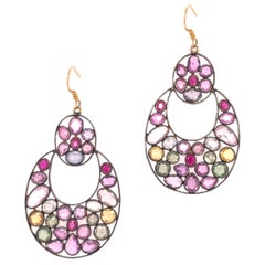 Pendientes colgantes de zafiro multicolor Lucea New York
