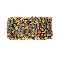 Lucea New York Multi Sapphire and Diamond Silver Bracelet