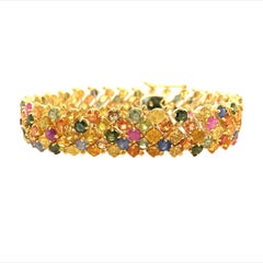 Lucea New York Multi Sapphire Silver Bracelet