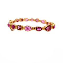 Lucea New York Bracelet jonc en tourmaline rose de formes multiples