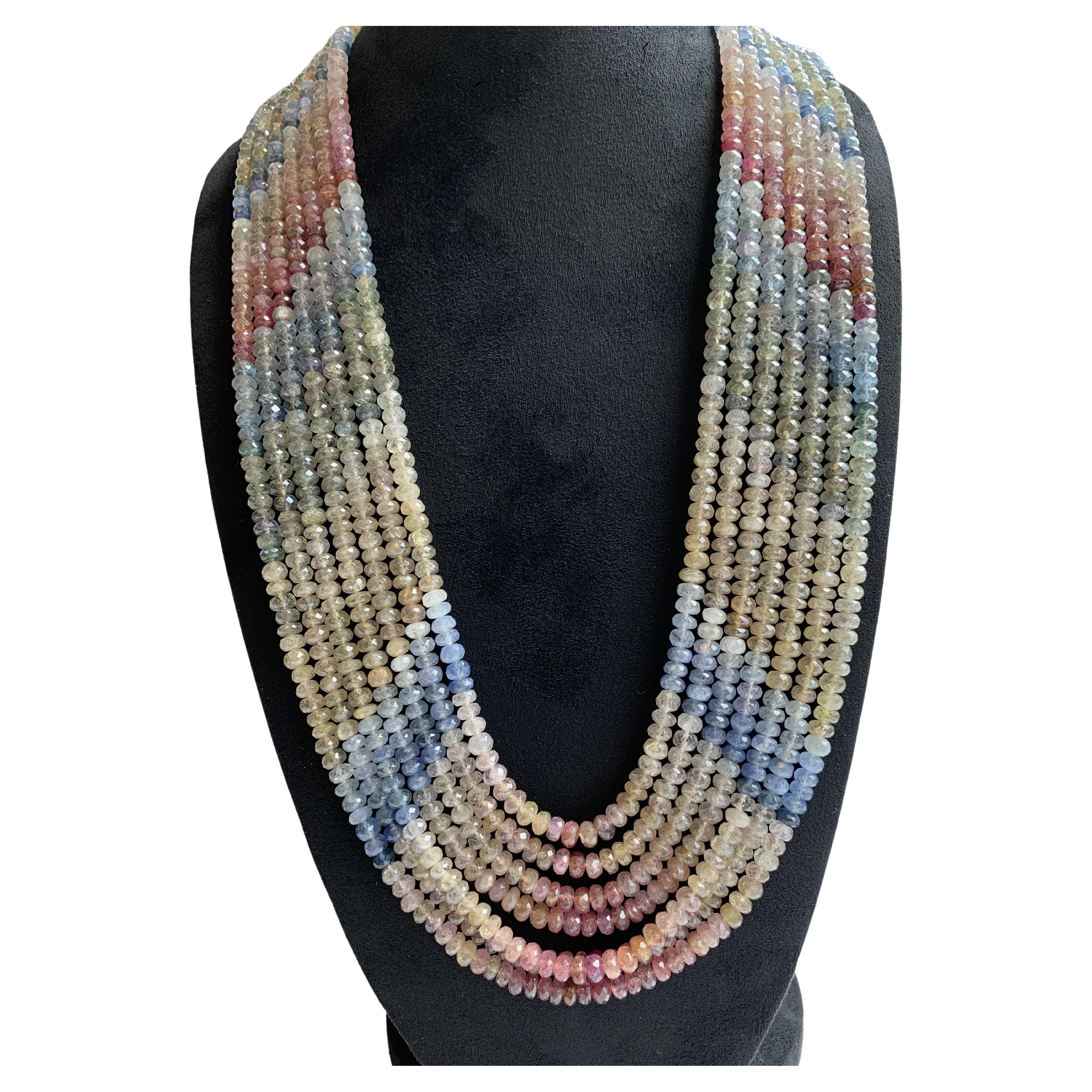 Lucea New York Multicolor Sapphire Beaded Necklace For Sale