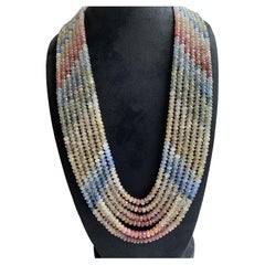 Lucea New York Collier de perles de saphirs multicolores