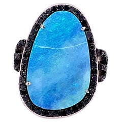 Lucea New York Opal and Black Diamond Ring