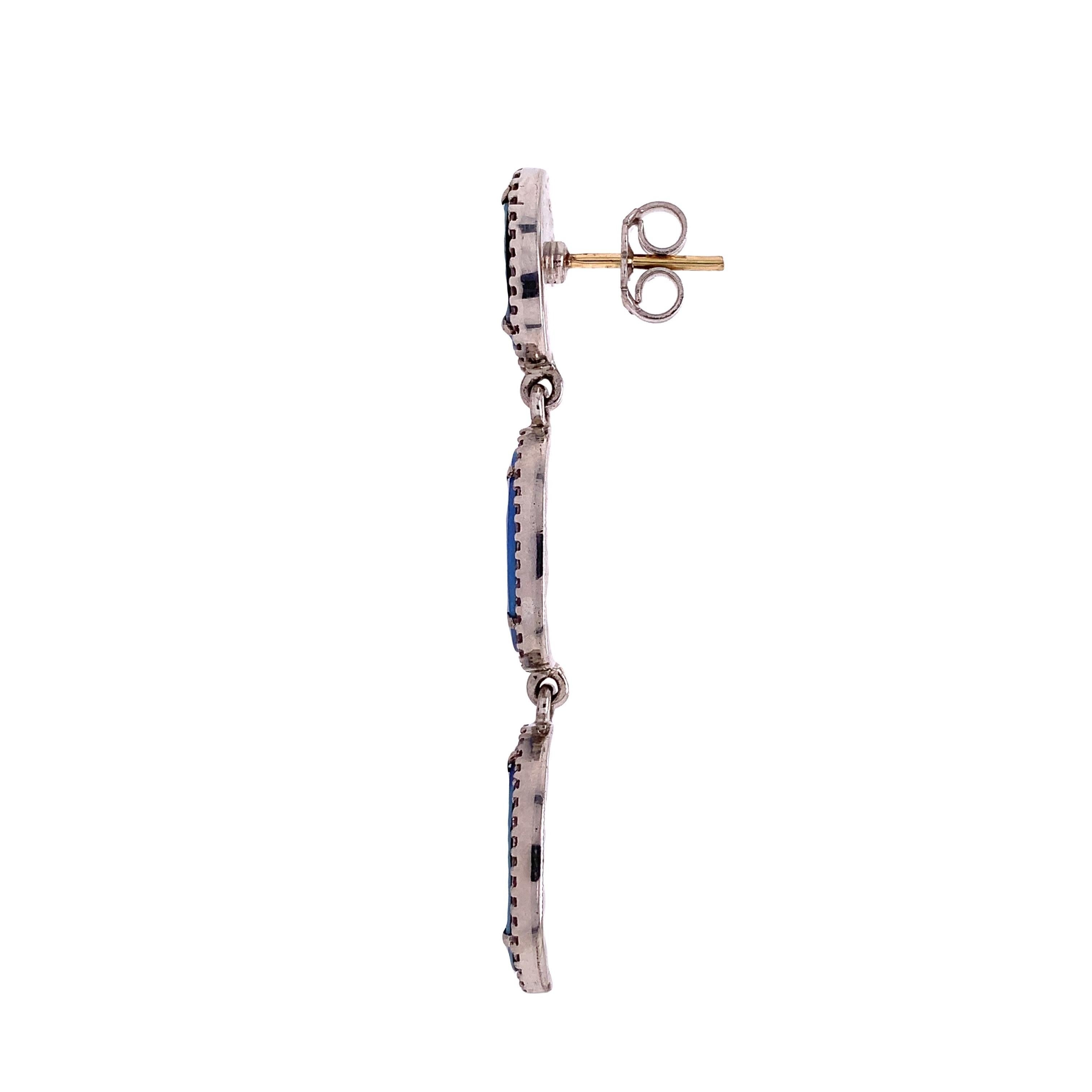 Lucea New York Opal und Diamant-Tropfen-Ohrring (Rundschliff) im Angebot