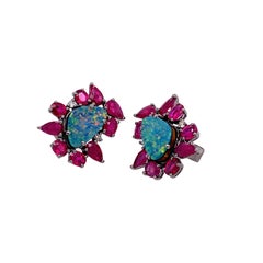 Lucea New York Opal and Ruby Earrings