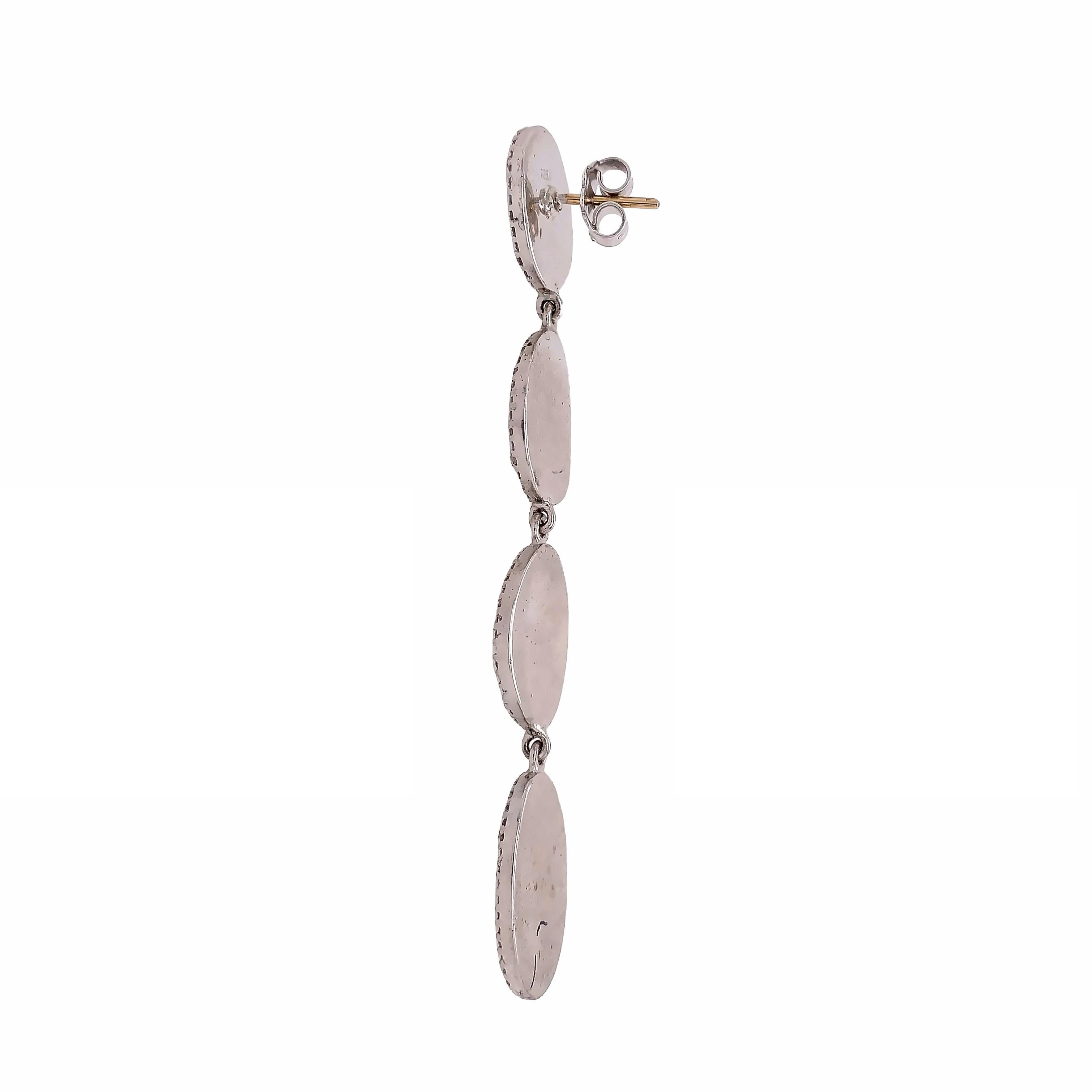 Mixed Cut Lucea New York Opal & Icy Diamond Earrings For Sale