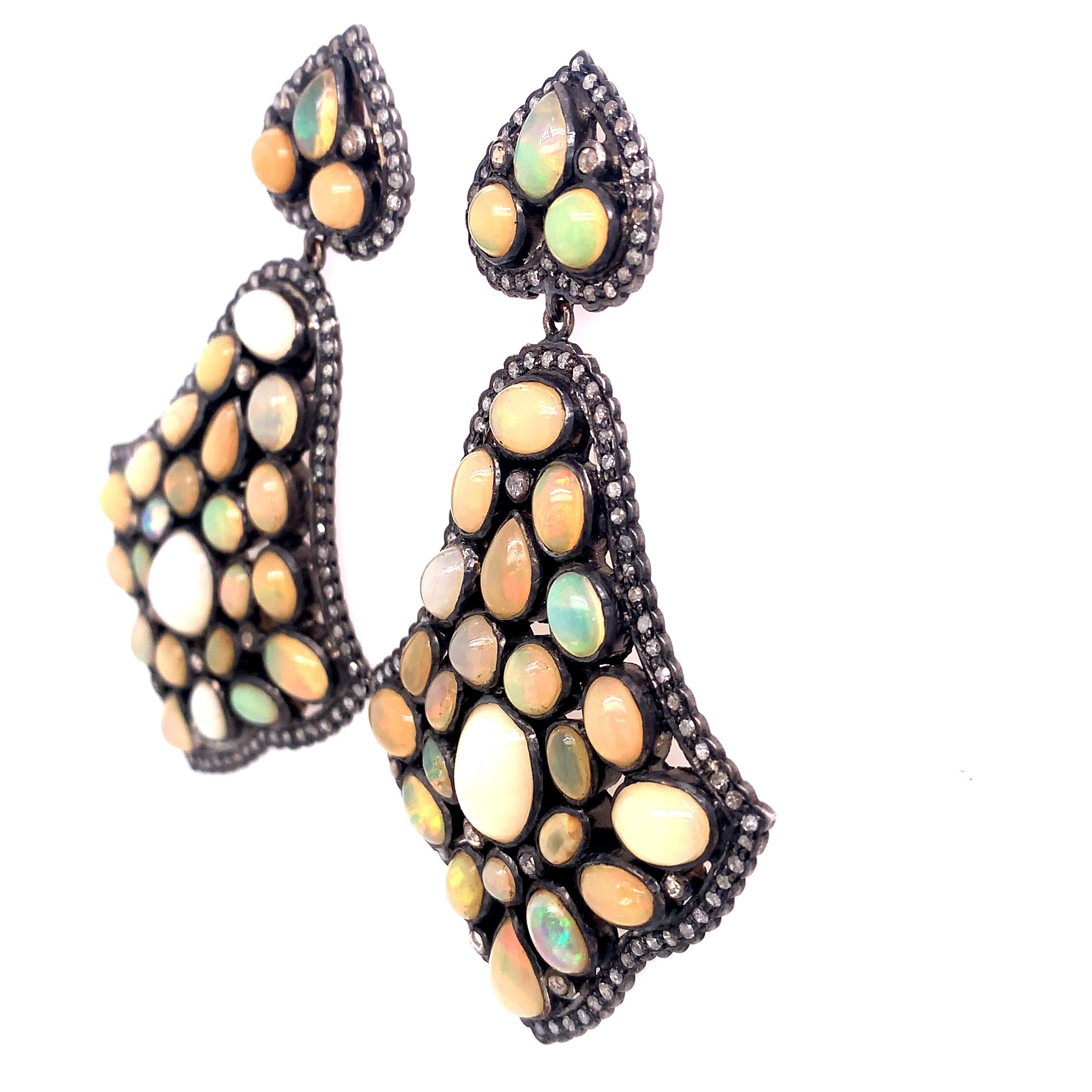 Contemporary Lucea New York Opal Statement Earrings For Sale