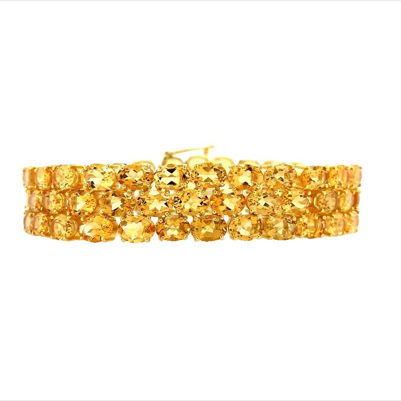 Contemporaneo Lucea New York Bracciale Ovale Citrino in Argento in vendita