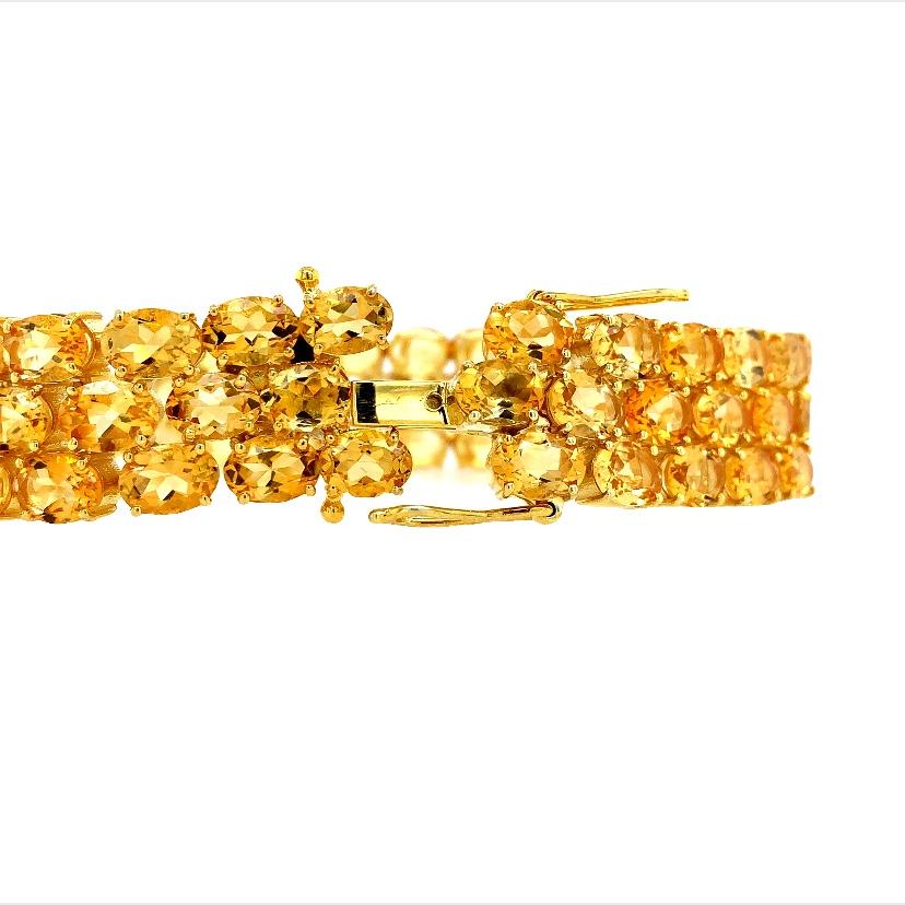 Taglio ovale Lucea New York Bracciale Ovale Citrino in Argento in vendita