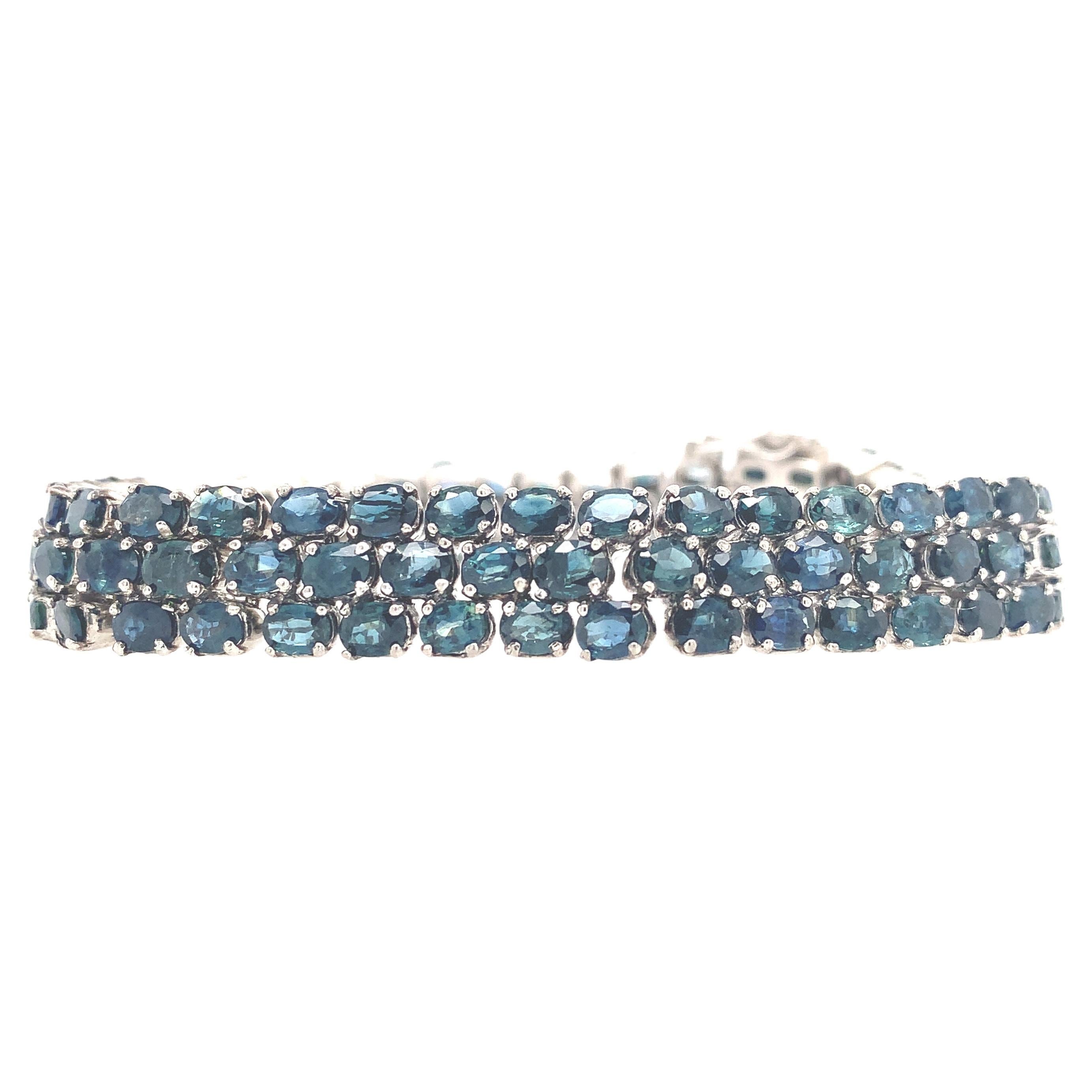 Lucea New York Oval Sapphire Silver Bracelet