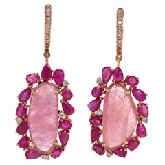 Lucea New York Pink Sapphire, Ruby & Diamond Earrings