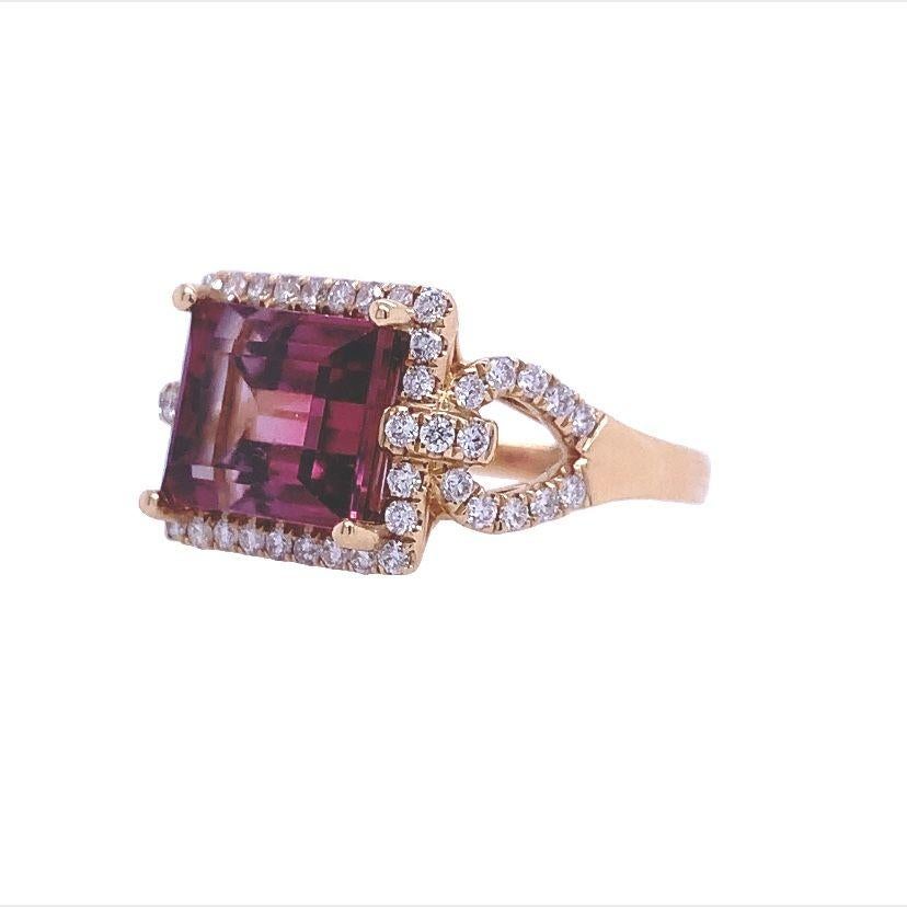 Women's Lucea New York Pink Tourmaline and Diamond Ring For Sale