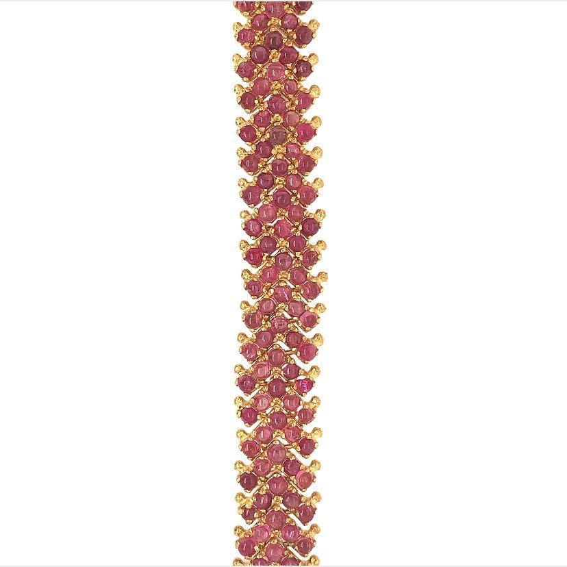 Taglio misto Lucea New York Bracciale in argento con tormalina rosa in vendita