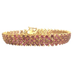 New York Pink Tourmaline Silver Bracelet