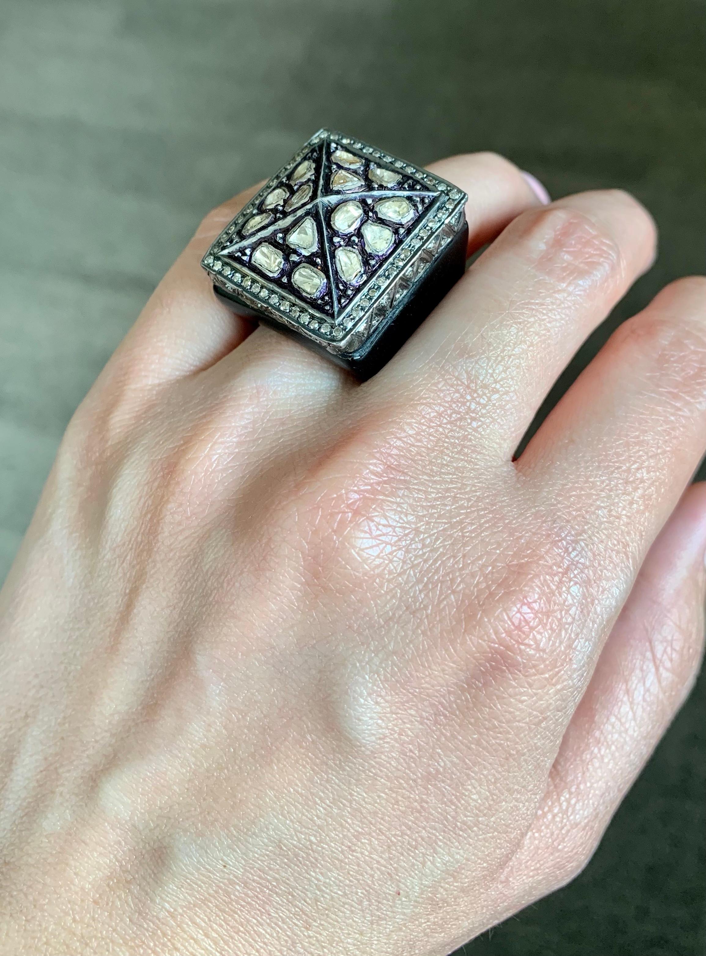 Contemporary Lucea New York Polki Diamond Ring For Sale