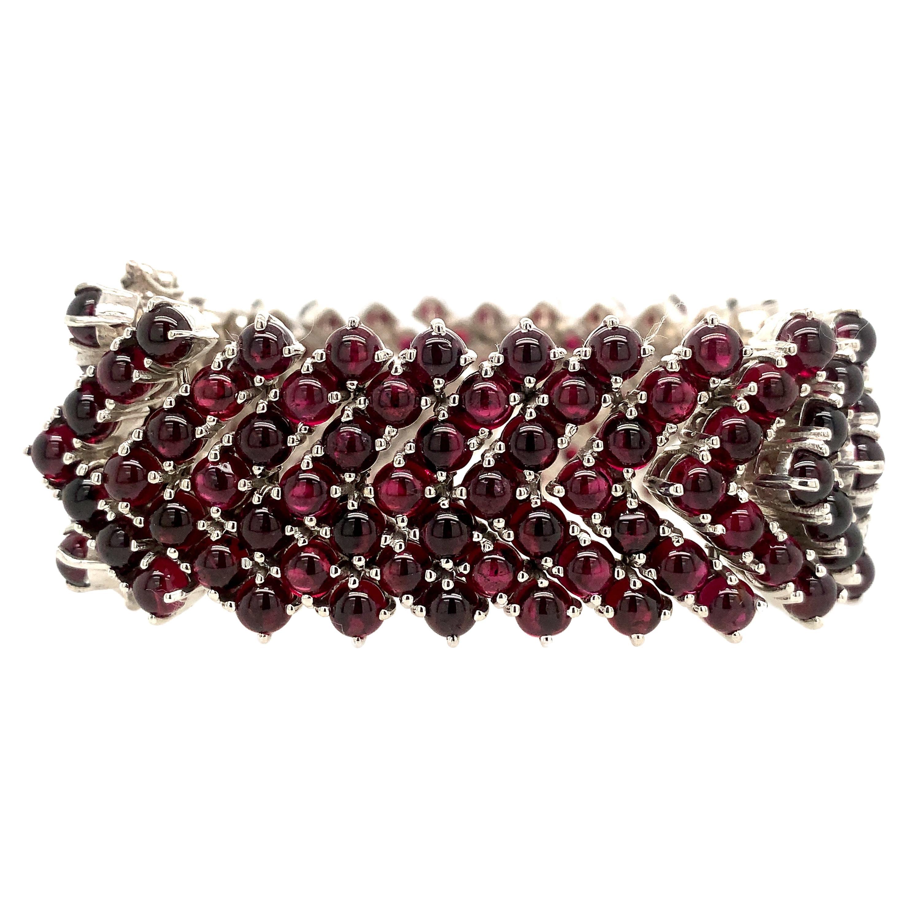 Lucea New York Rhodolite Silver Bracelet For Sale