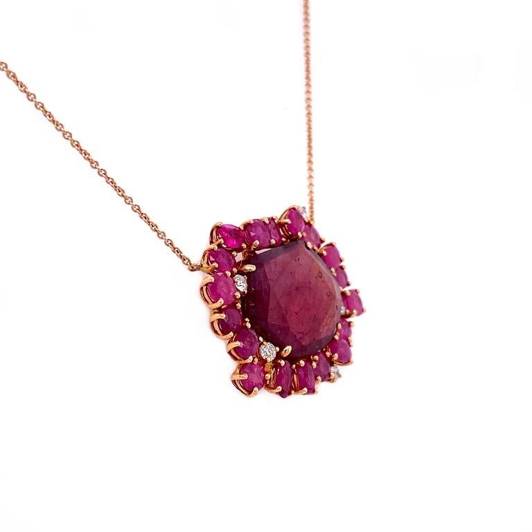 Contemporary Lucea New York Ruby and Diamond Necklace