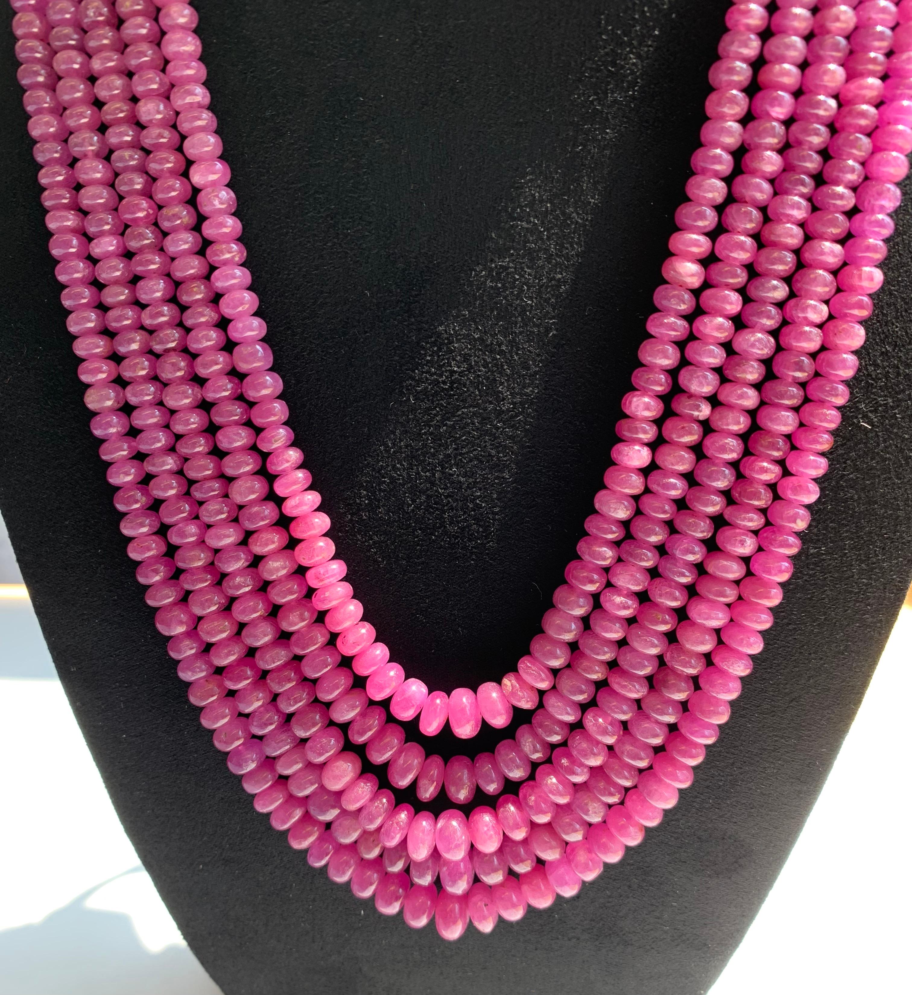 Life in color Collection

Ruby beaded totaling 808.00ct featuring as a multi-strand long necklace. The length can be adjustable from the basic 22 inches.

Ruby: 808.00ct total weight.
