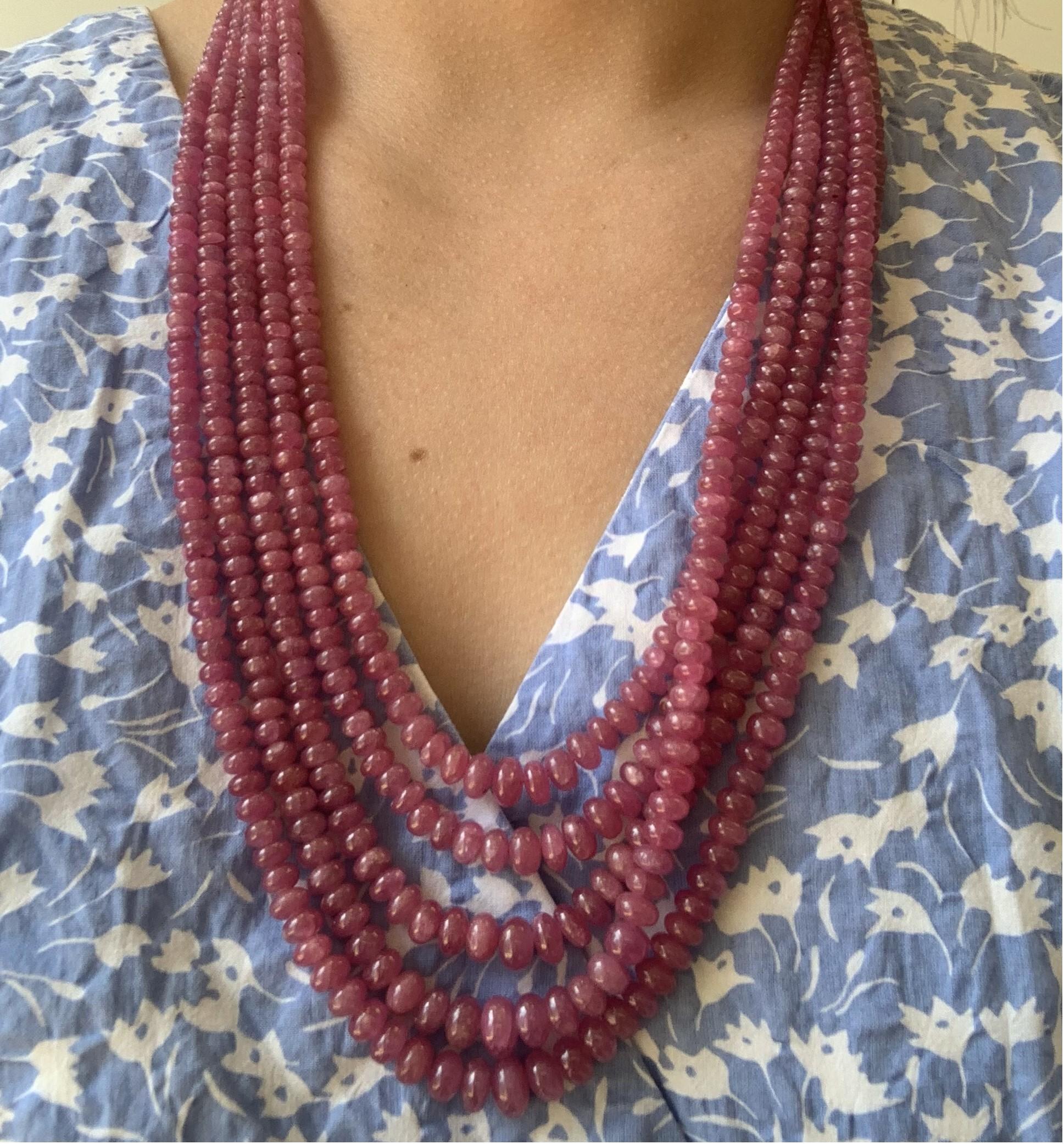 Perle Lucea New York Collier de perles de rubis en vente