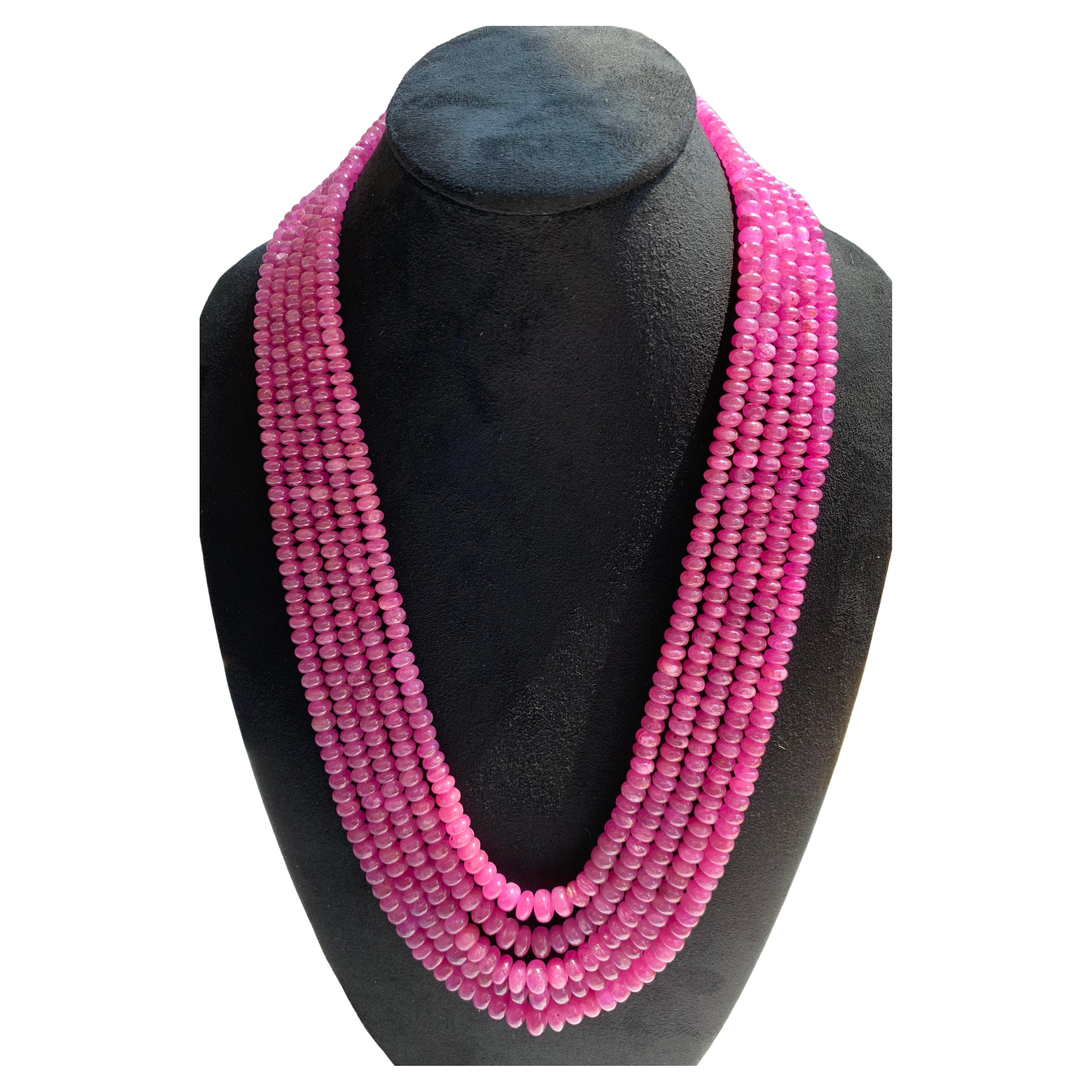 Lucea New York Ruby Beaded Necklace For Sale