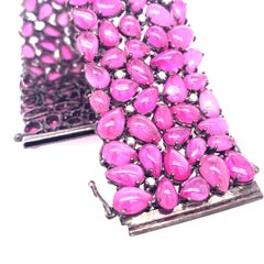 Lucea New York Ruby Cabochon Statement Bracelet