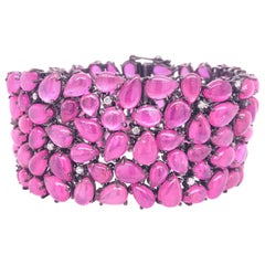 Lucea New York Ruby Cabochon Statement Bracelet