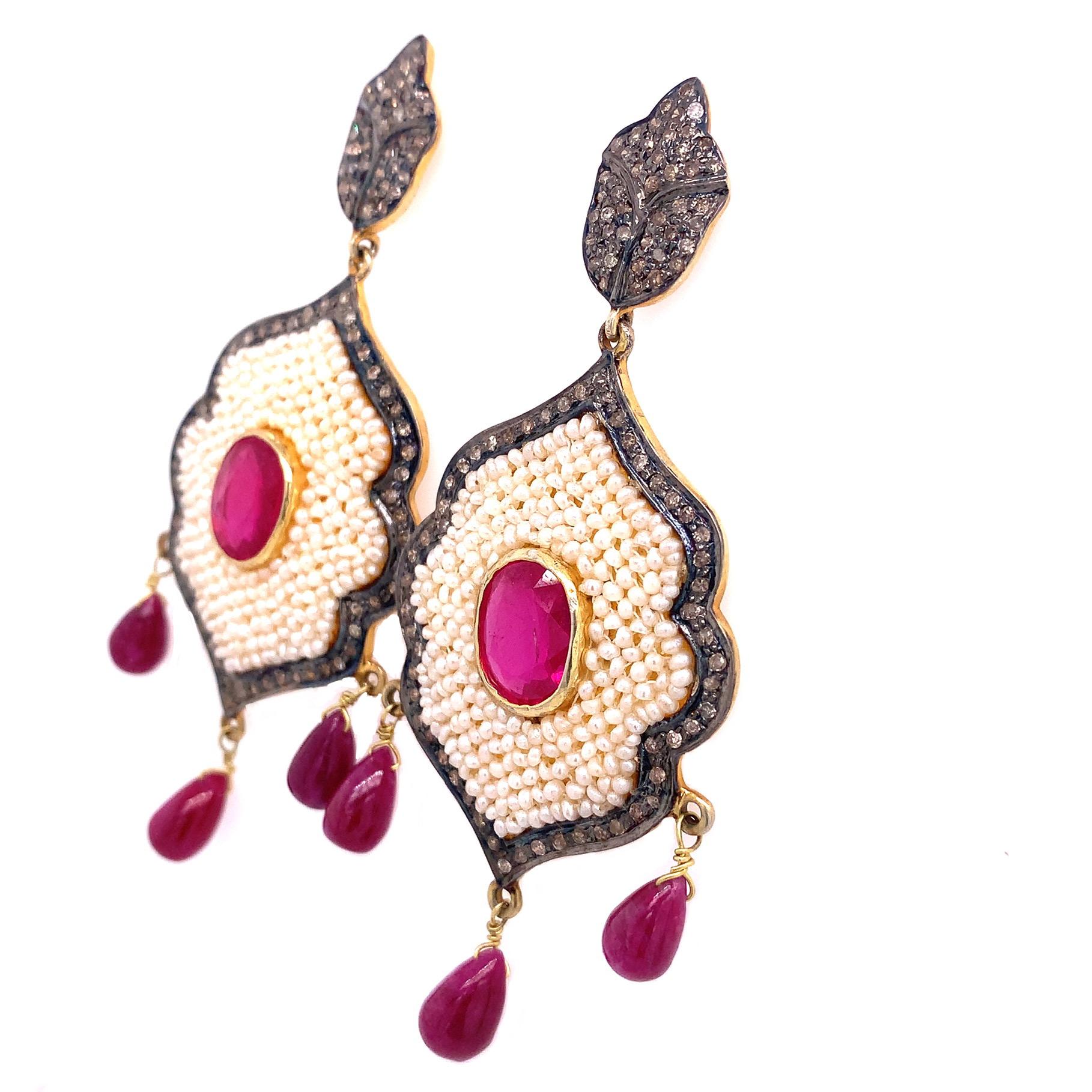 burgundy chandelier earrings