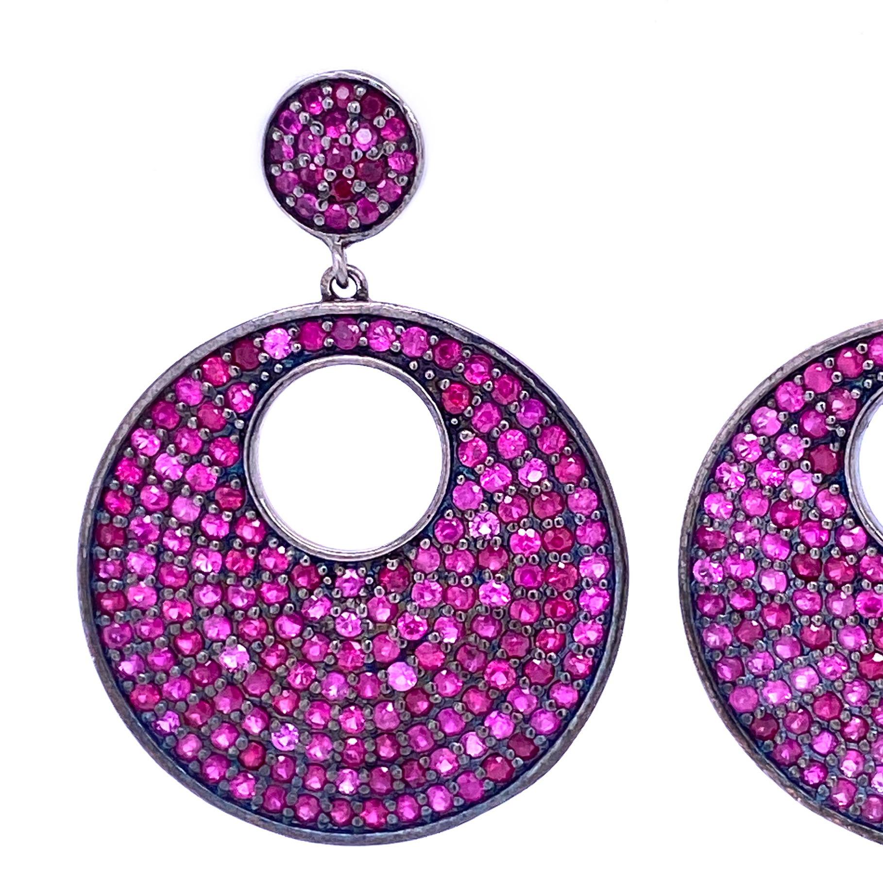 Contemporary Lucea New York Ruby Disc Shape Earrings For Sale
