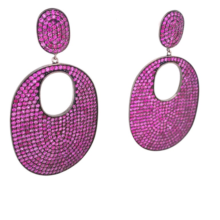 Lucea New York Ruby Drop Disc Earrings For Sale at 1stDibs