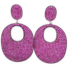 Pendientes de disco con gota de rubí Lucea New York