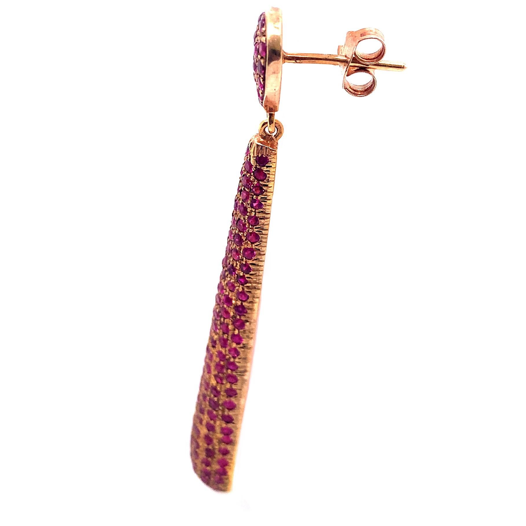 Contemporary Lucea New York Ruby Drop Earrings For Sale
