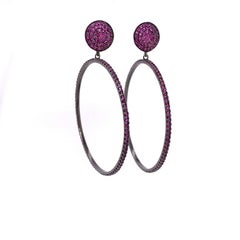 Lucea New York Ruby Hoop Earrings