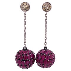 Lucea New York Ruby Pave Ball Drop Earring