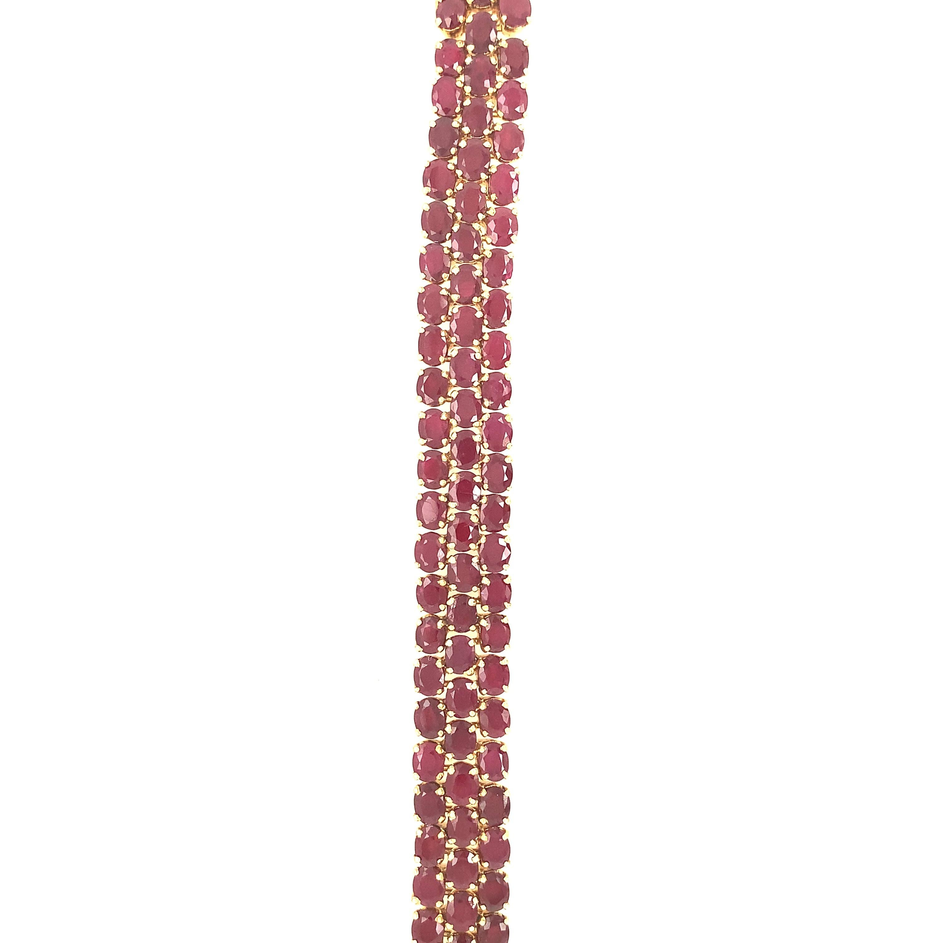 Oval Cut Lucea New York Ruby Sliver Bracelet For Sale