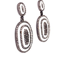 Lucea New York Rustic Diamond and Enamel Dangle Earrings