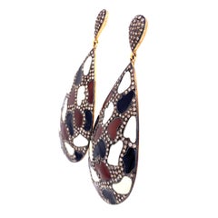Lucea New York Rustic Diamond and Enamel Earrings