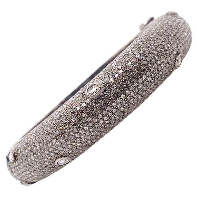 Lucea New York Rustic Diamond Bangle Bracelet For Sale